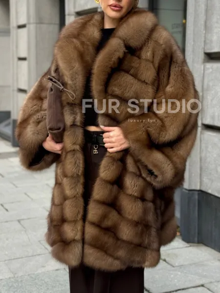 Шуба из куницы оверсайз - фото 4