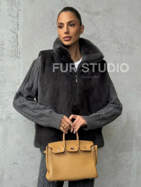 Меховая манишка из меха норки - фото 0