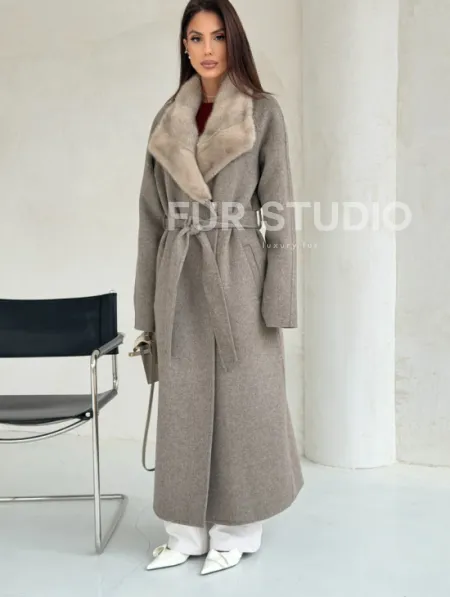 Пальто женское с норкой - фото 5