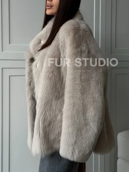 Бежевая дубленка из тосканы - фото 3