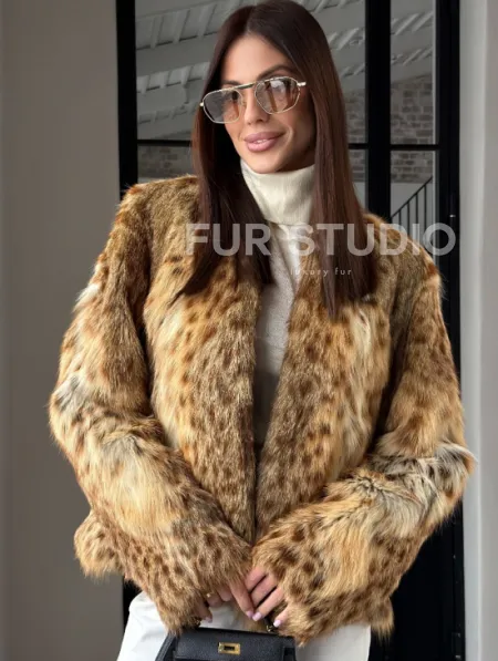 Меховой жакет - шуба из оцелота - фото 8