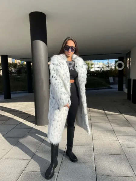 Шуба из экомеха под рысь - фото 3