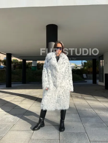 Шуба из экомеха под рысь - фото 2