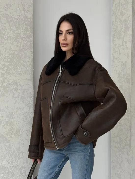 Молодежная куртка - дубленка 