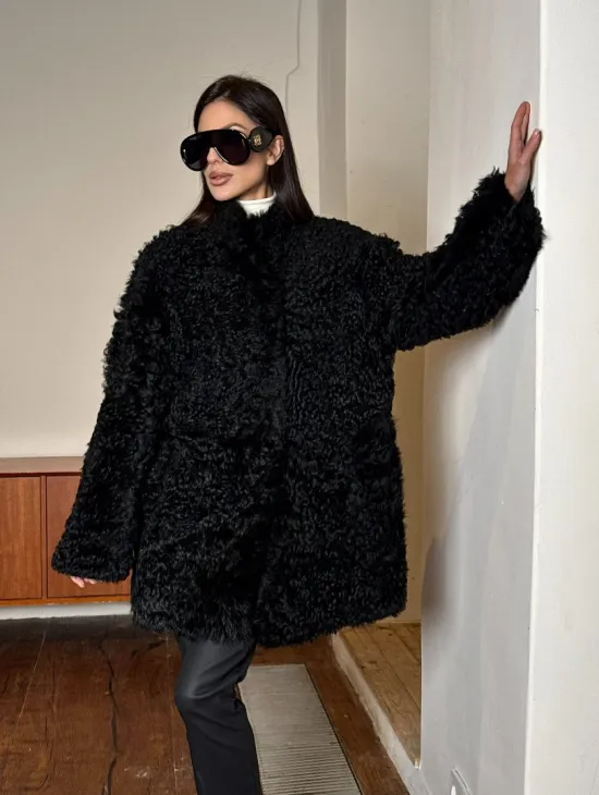 Двухсторонняя шуба - дублёнка из тиградо - фото 12