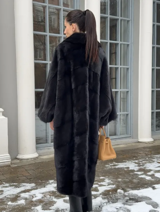 Шуба норковая оверсайз в стиле 