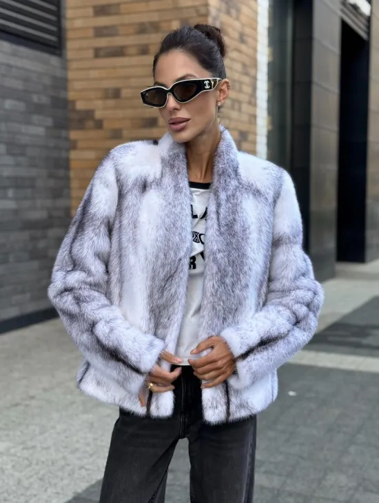 Меховая куртка из норковой крестовки - фото 3