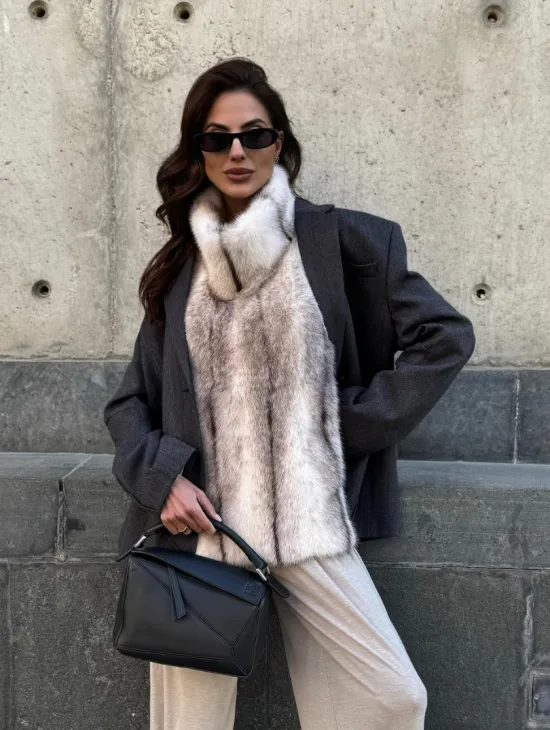 Женская манишка из норки крестовки - фото 11