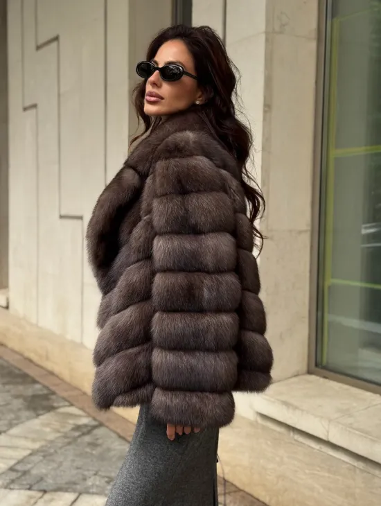 Шуба автоледи из аукционного седого соболя - фото 7