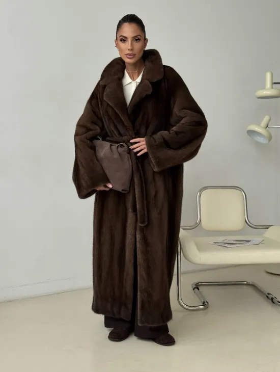 Длинная норковая шуба - фото 8