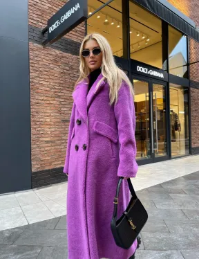 Стильное шерстяное пальто в ярком цвете - фото 2