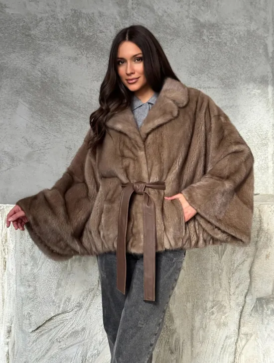 Норковая шуба английский воротник 