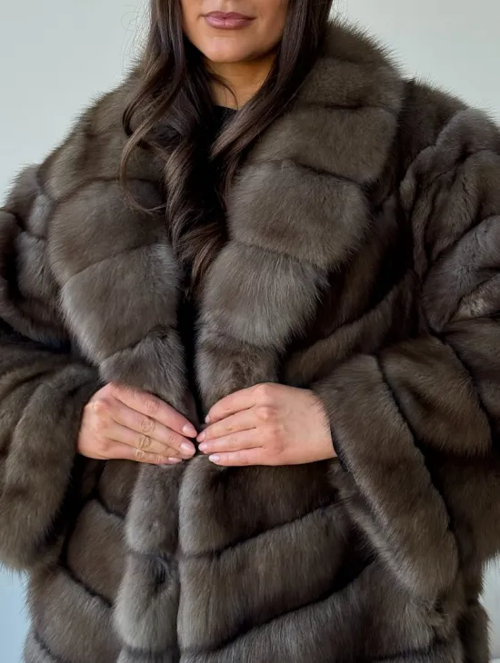 Длинная шуба из соболя - фото 1