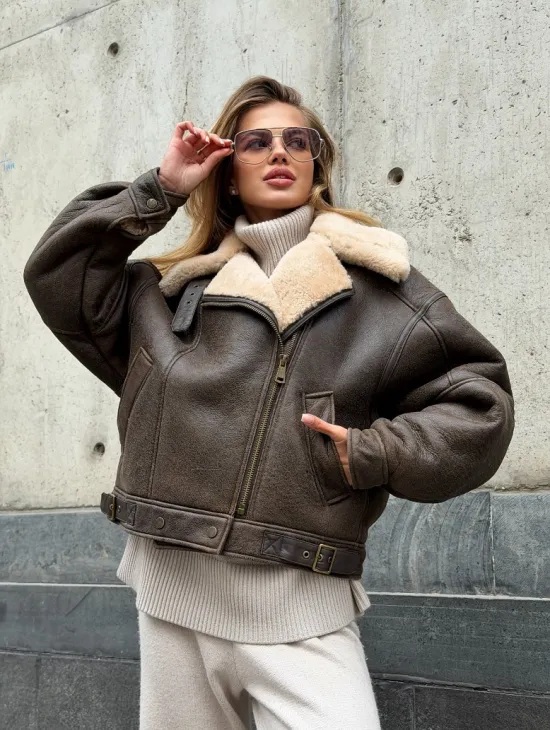 Дубленка - пилот женская - фото 13