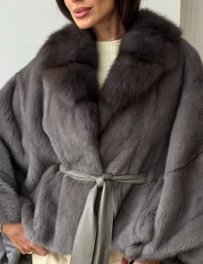 Короткий норковый полушубок - летучка - фото 1