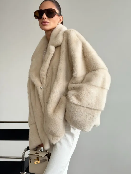 Женский норковый полушубок - фото 5