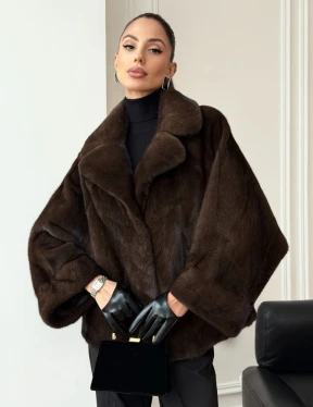 Короткая шуба из натурального меха норки - фото 11