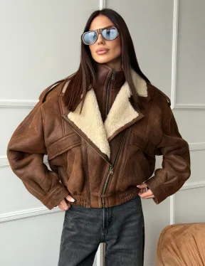 Молодежная куртка - дубленка из овчины - фото 5