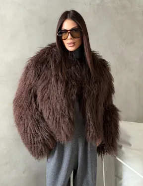 Модный полушубок из ламы - фото 0