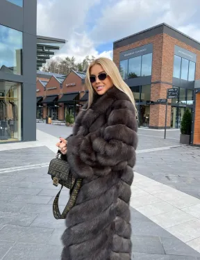 Шуба из меха соболя, воротник шаль - фото 2