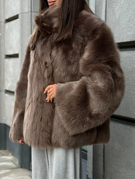 Дубленка из тосканы цвет taupe - фото 4