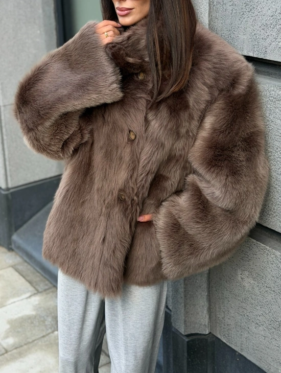 Дубленка из тосканы цвет taupe - фото 7