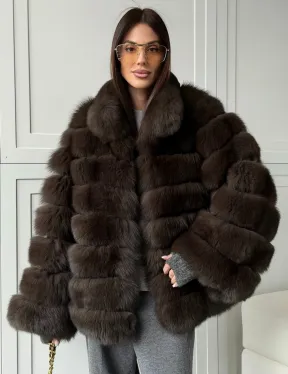 Шуба из натурального песца под соболь - фото 6