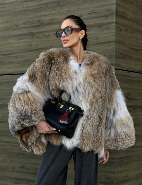 Шуба - летучка из меха рыси - фото 15