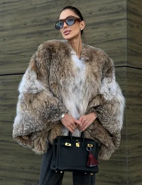 Шуба - летучка из меха рыси - фото 8