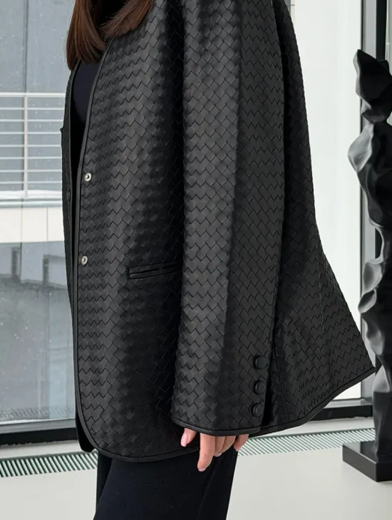 Женский пиджак из натуральной кожи - фото 2