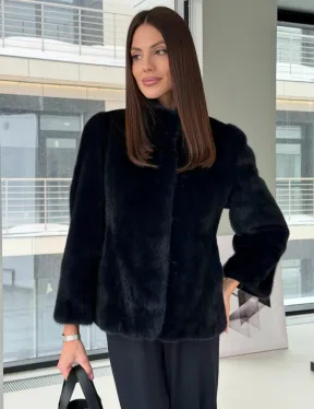 Укороченный норковый жакет - фото 0