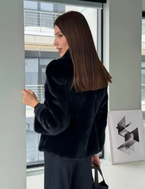 Укороченный норковый жакет - фото 10