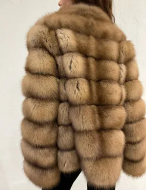 Шуба из меха куницы на молнии - фото 3