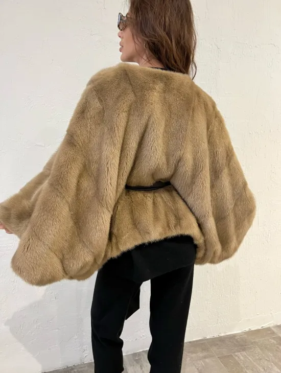 Болеро из меха норки цвет пастель - фото 5