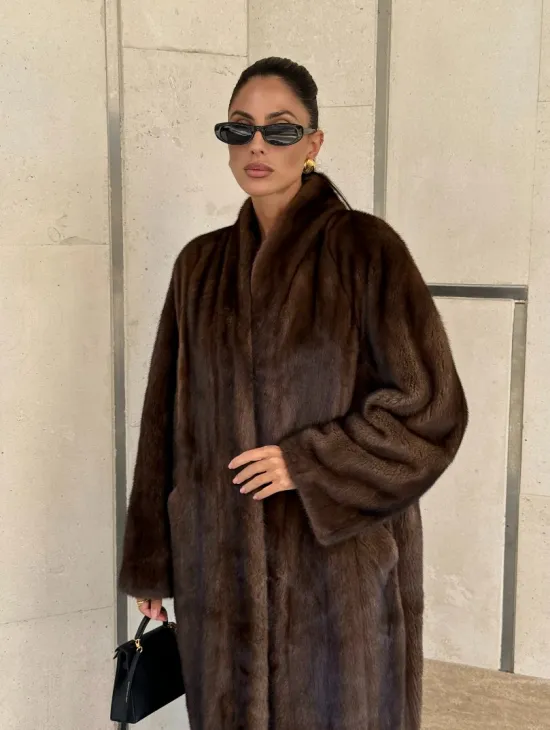 Шуба из PREMIUM норки SAGA FURS в винтажном стиле - фото 5